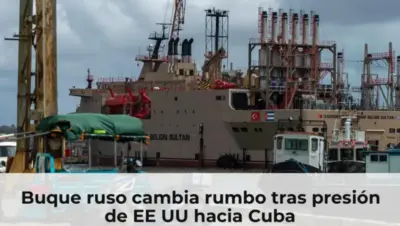 Barco ruso cambia curso cerca de Cuba