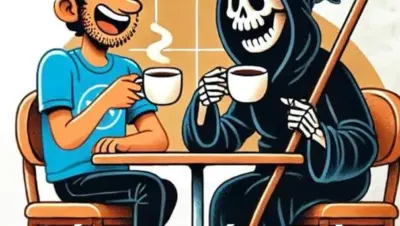 Persona sonriendo ante la adversidad