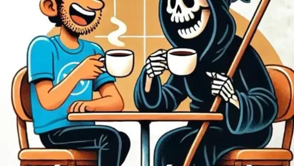 Persona sonriendo ante la adversidad