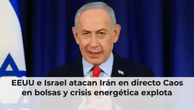 Mapa de Medio Oriente con banderas de EEUU, Israel e Irán