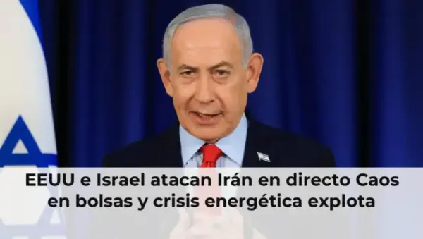 Mapa de Medio Oriente con banderas de EEUU, Israel e Irán