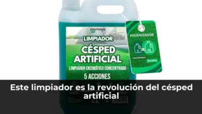 Césped artificial limpio con producto revolucionario
