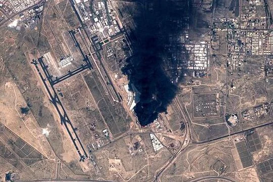 Map of Middle East with Iran and Israel highlighted