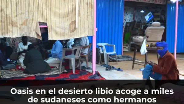 Refugiados sudaneses en oasis libio