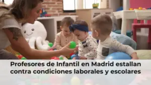 Profesores de infantil protestando en Madrid