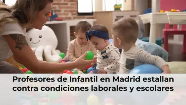 Profesores de infantil protestando en Madrid