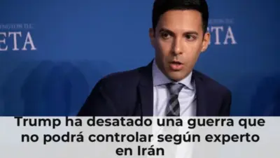 Donald Trump y bandera de Irán en tensión geopolítica