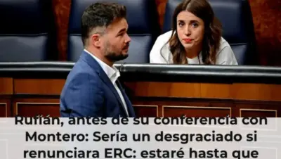 Rufián, antes de su conferencia con Montero: Sería un desgraciado si renunciara ERC: estaré hasta que me echen